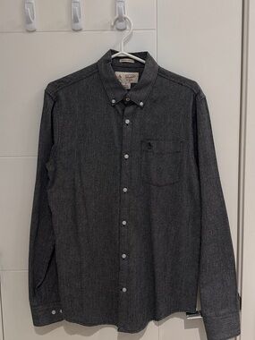 Original Penguin Men's Charcoal Button-Down Long Sleeve Shirt